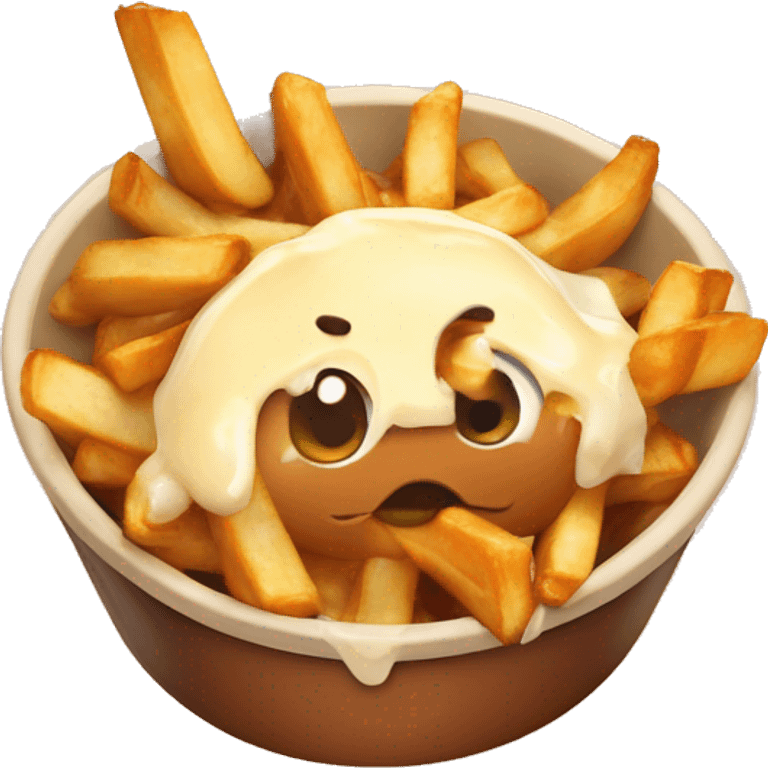 Poutine qui mange une poutine emoji