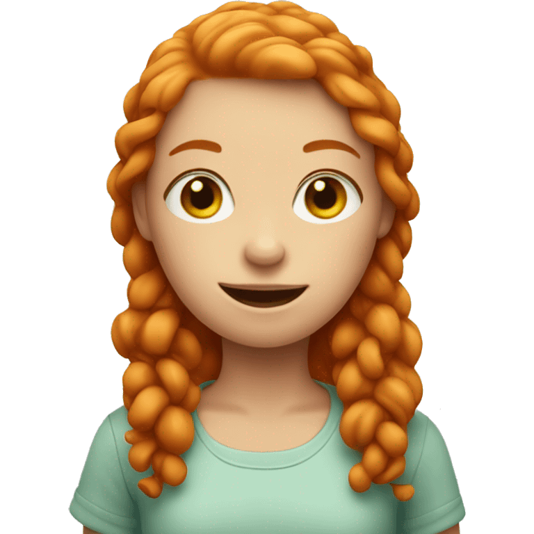 Ginger girl with food emoji