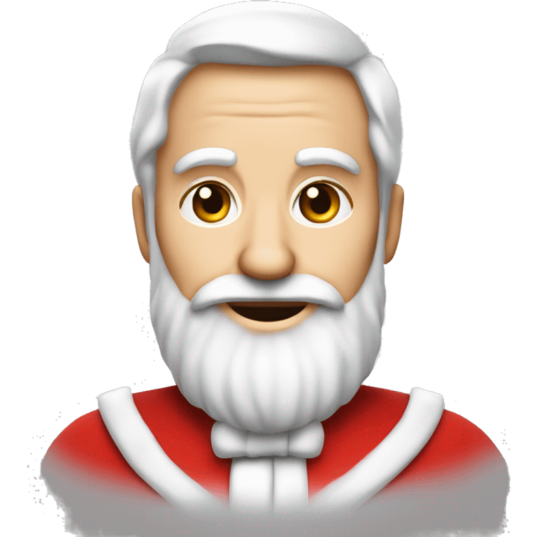 père Noël avec cadeau est costume rouge et barbe blanche emoji