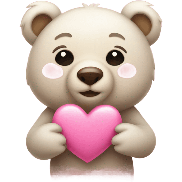 Small Bear with a pink heart  emoji