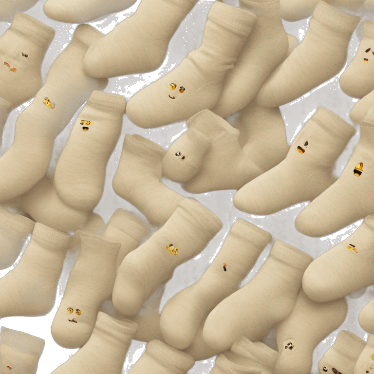 Two beige home socks emoji