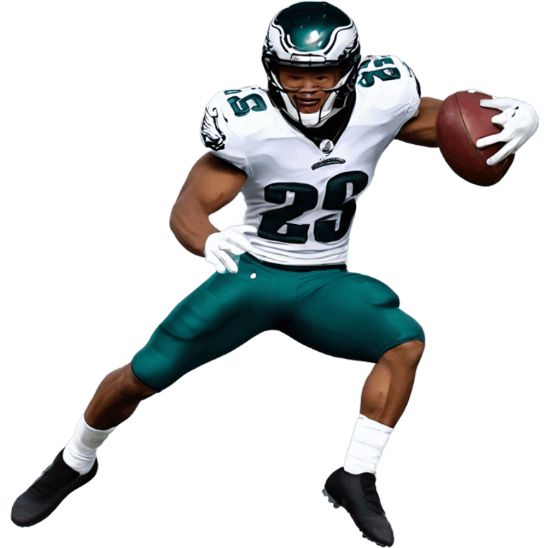 Philadelphia Eagles Saquon Barkley hurdling backwards  emoji