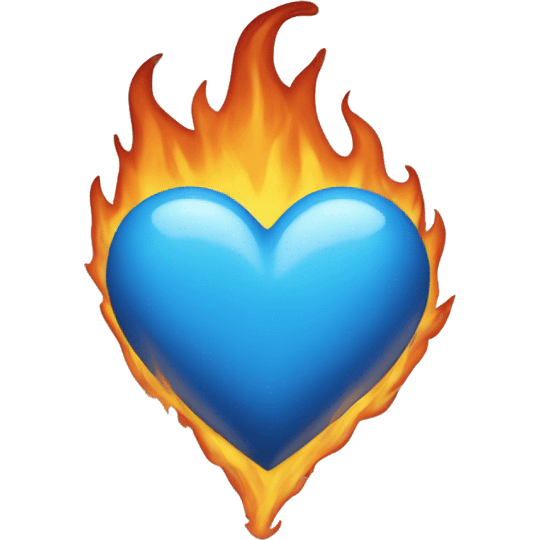 Blue heart flaming emoji