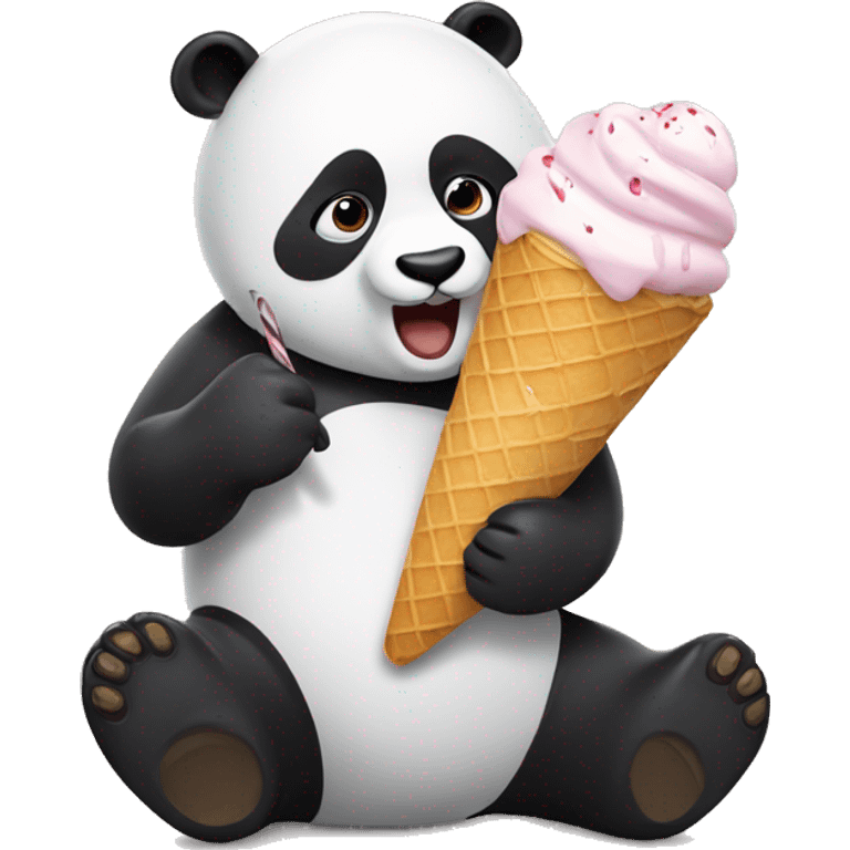 Panda eating ice cream emoji