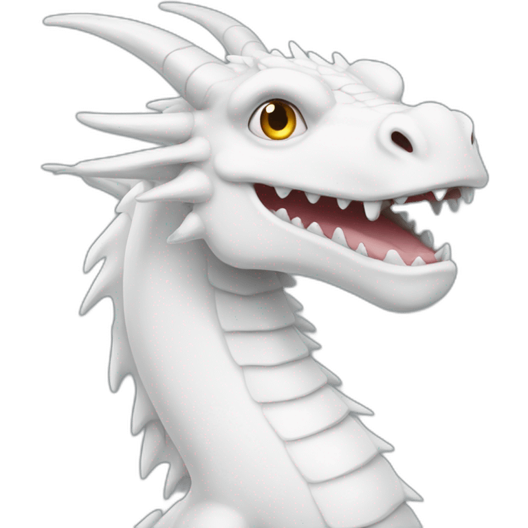 White dragon with down syndrom emoji