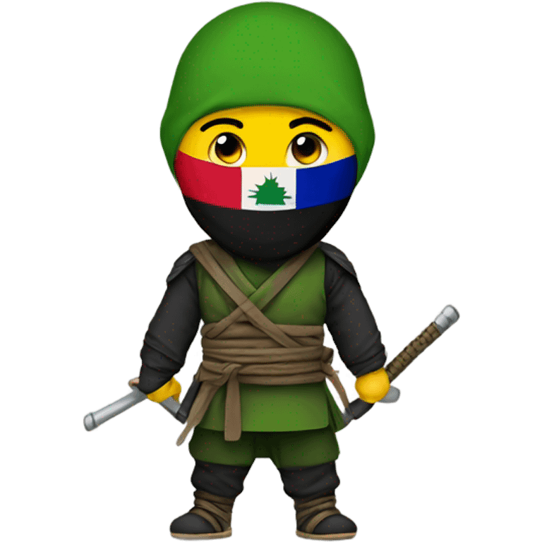 Ninja with a Kurdish flag  emoji