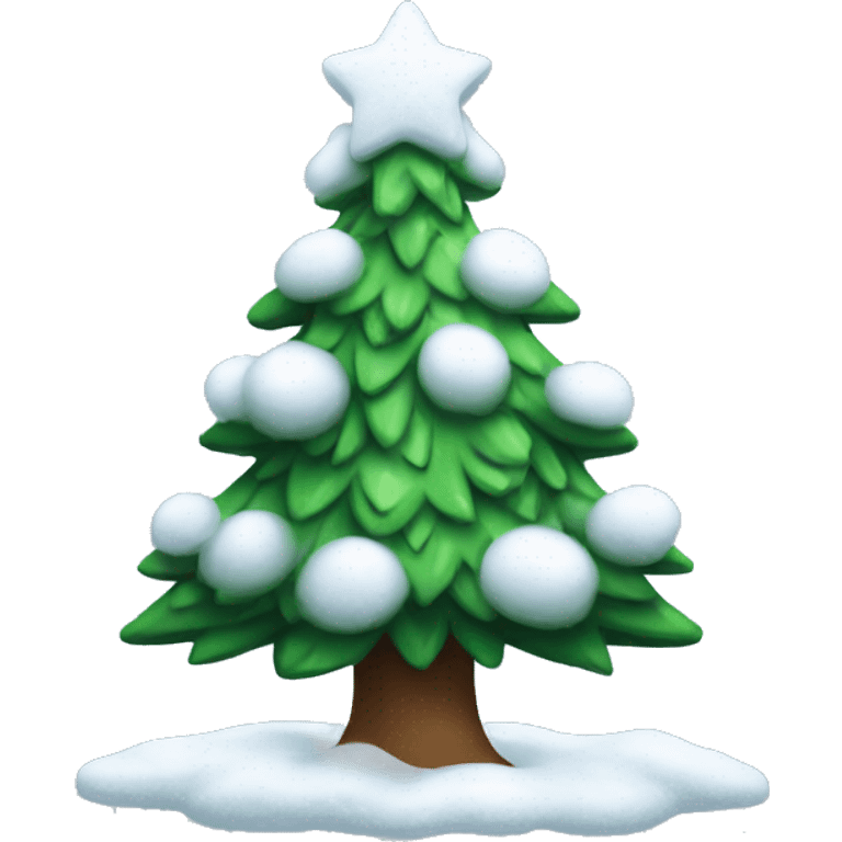 Christmas tree with snow emoji