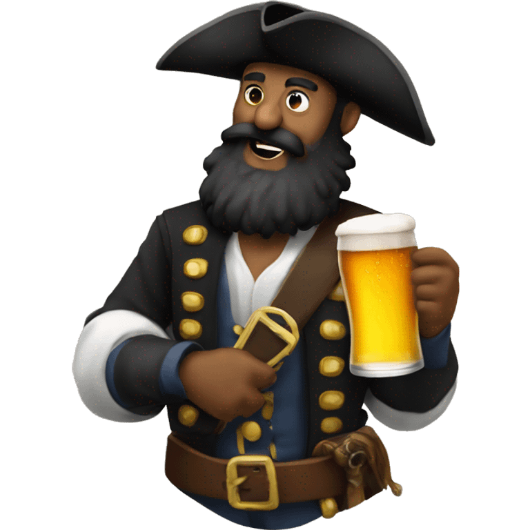 blackbeard with beer emoji