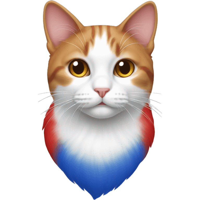 Red white and blue cat emoji