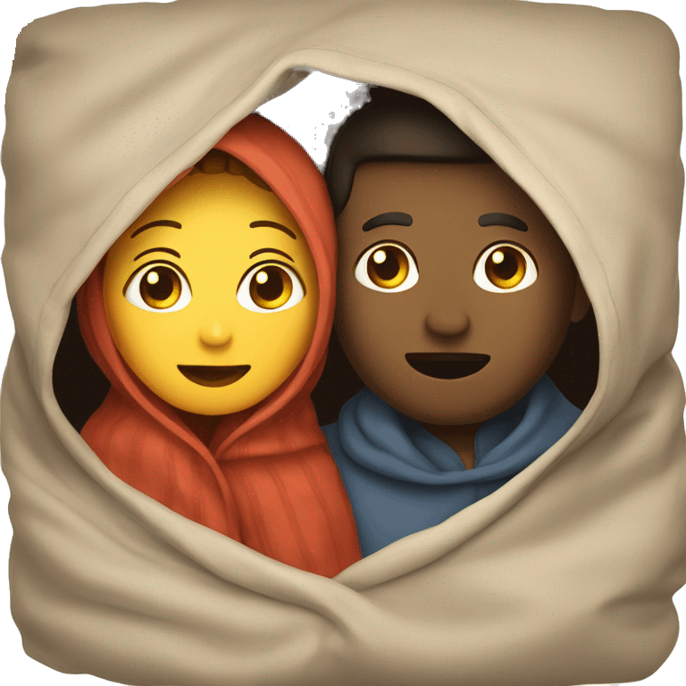 Couple under blanket  emoji