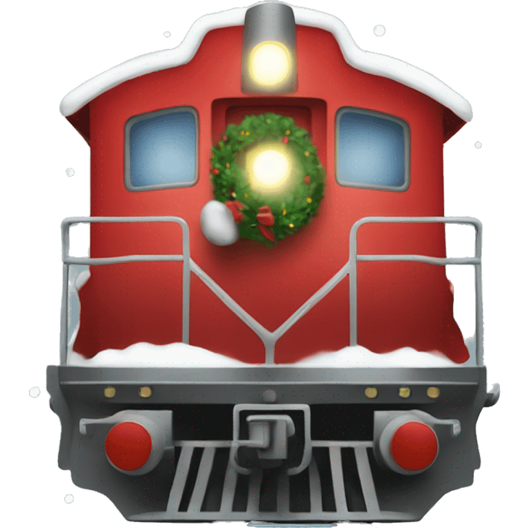 Singular Christmas themed train emoji