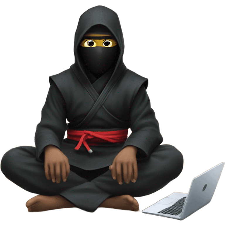 ninja hacking behind a laptop emoji