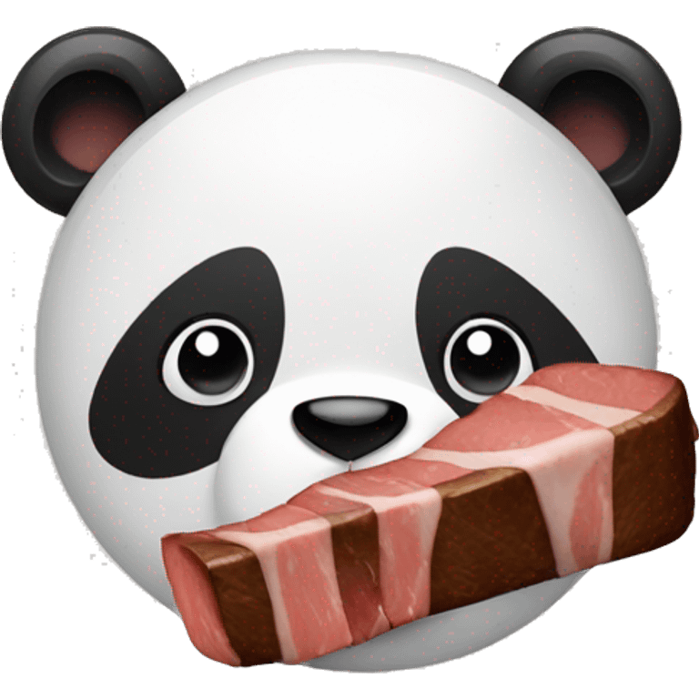 Panda eating steak emoji