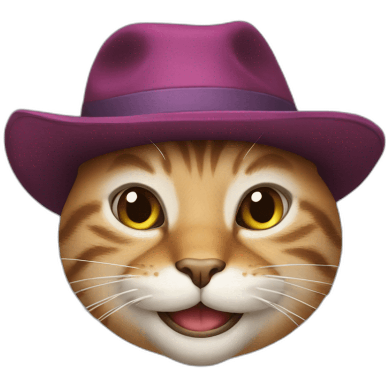 cat with a smile and a hat emoji