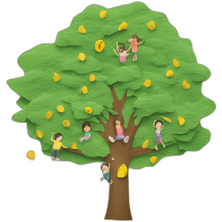 paper with children drawing ( home and tree ) emoji