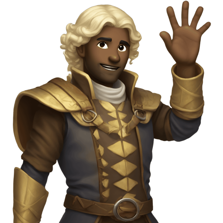 Fantasty dnd character raising their hand emoji