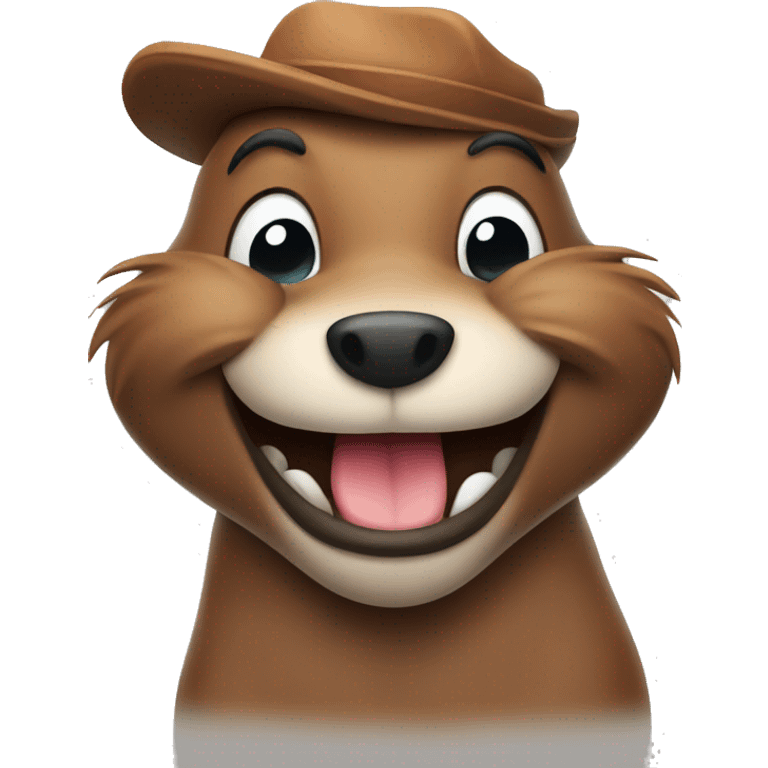 Happy beaver smiling  emoji