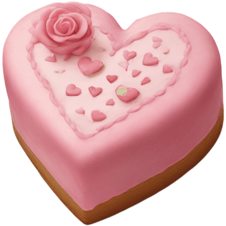 Pink beautifully decorated heart shaped cake  emoji