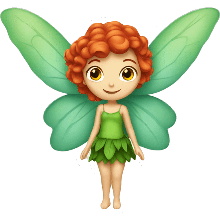 fairy with red hair and green eyes emoji