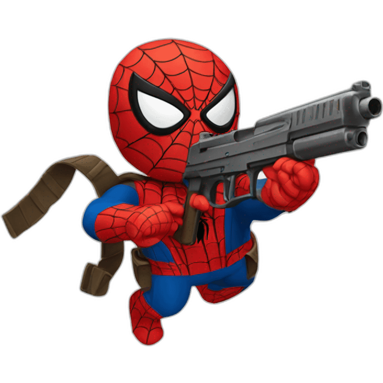 Spiderman avec un gun emoji