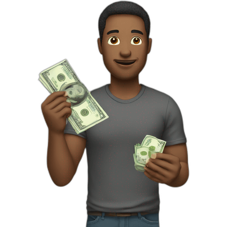 A man holding money emoji