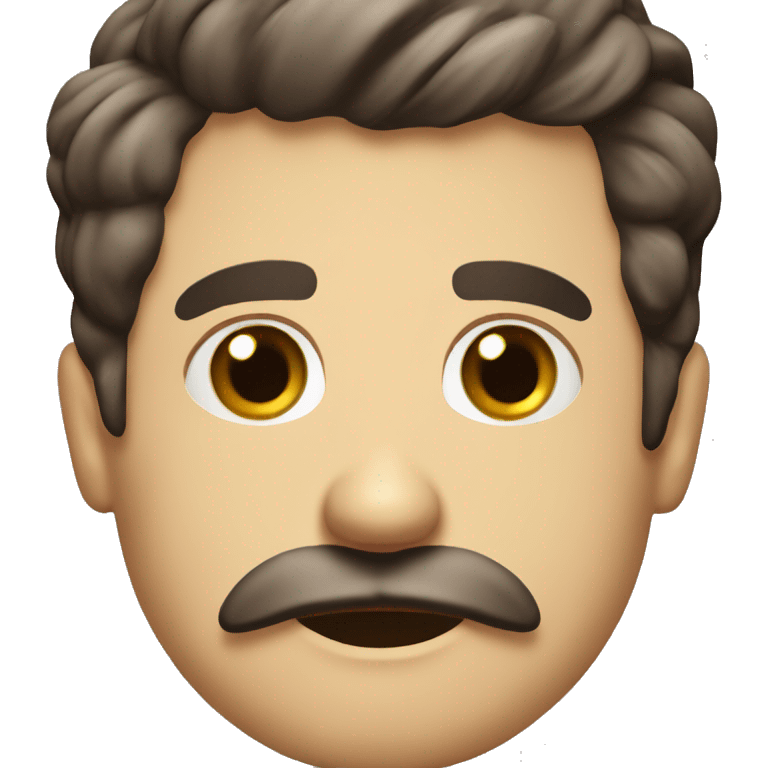 I want a men with comma hairstyle and short beard thick moustache  emoji