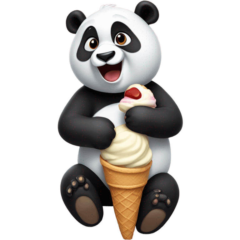 Panda eating ice cream emoji