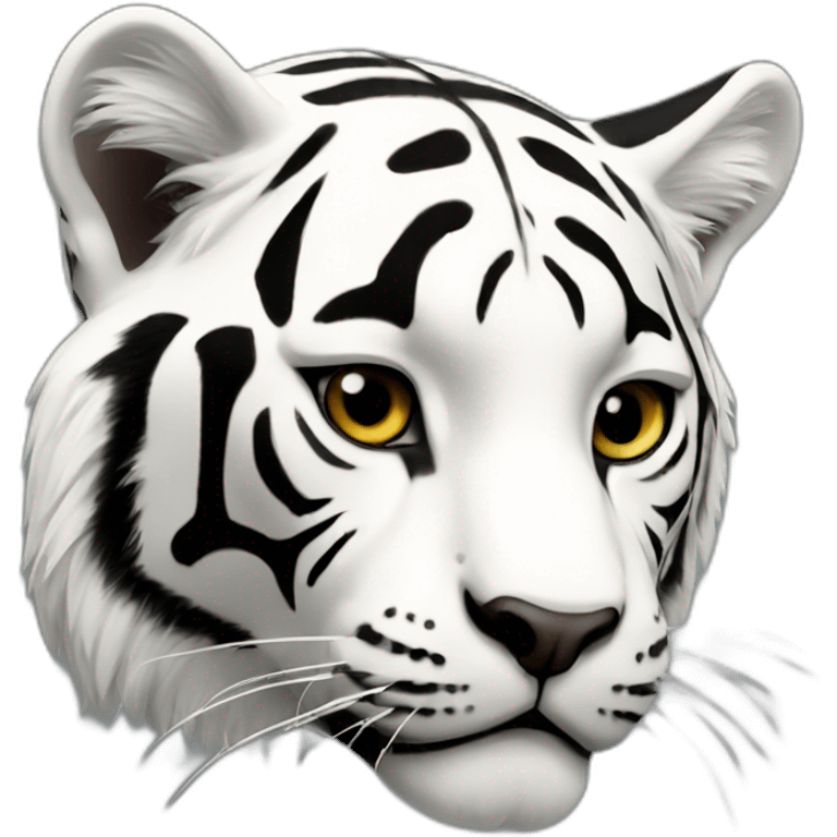 Tigre blanc et noir emoji