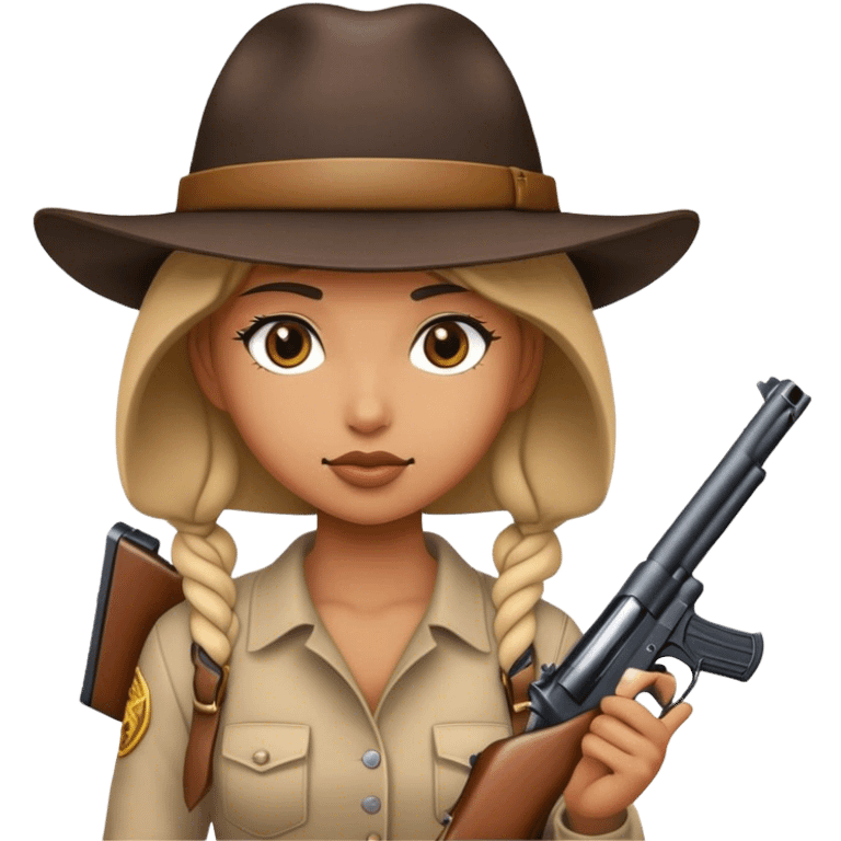 girl with gun in hat emoji