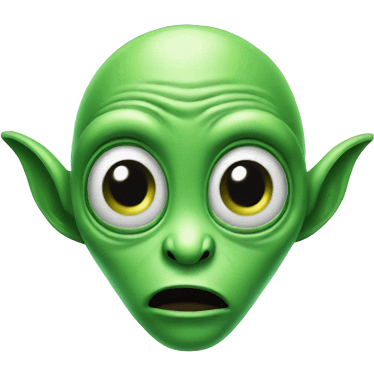 Green alien making silly face emoji