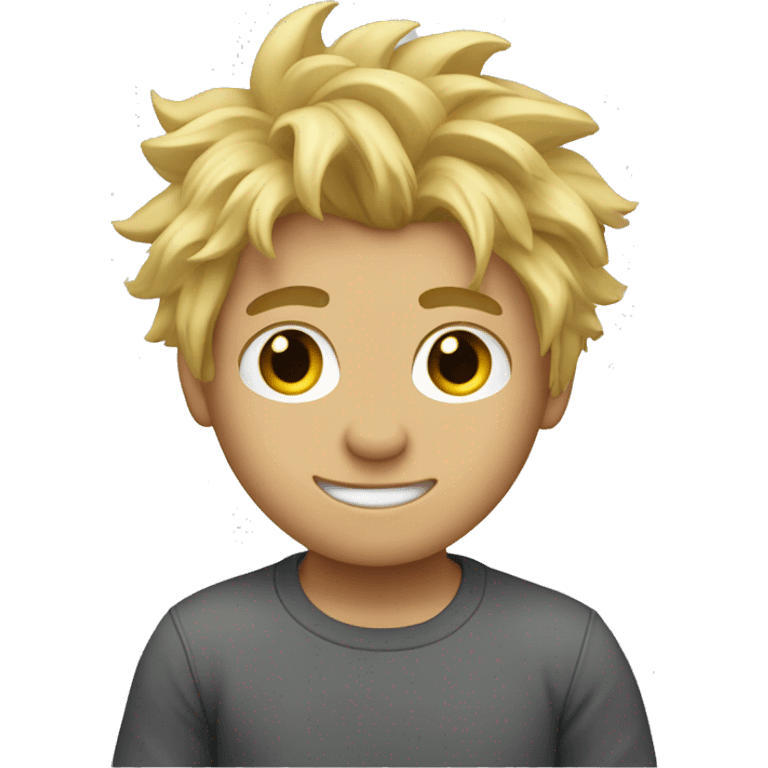 blonde messy hair male doing a hang loose emoji