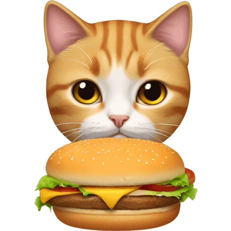 Cat holding a burger  emoji