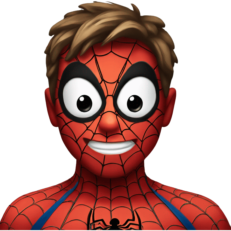 Spiderman face smile emoji