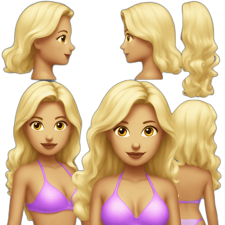 blonde sexy chic in swimsuit emoji