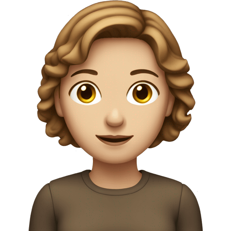 hopeful face with hands, Caucasian female with short brown hair emoji