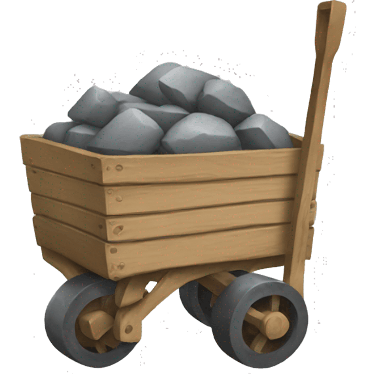 a cart without wheels with stones inside emoji