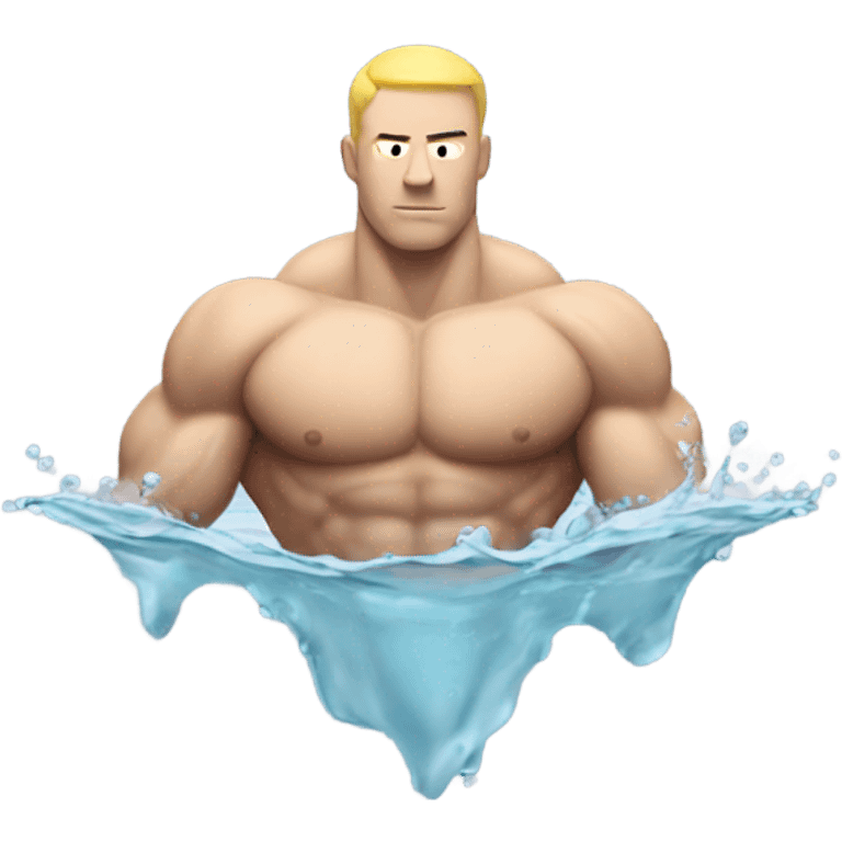 white muscle man figure sticking out of the water emoji