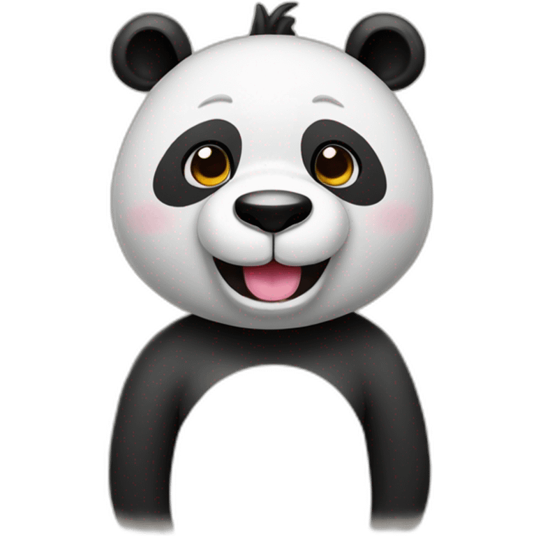 panda con un cuerno de unicornio emoji