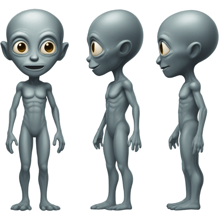 alien gray full body front and back view emoji