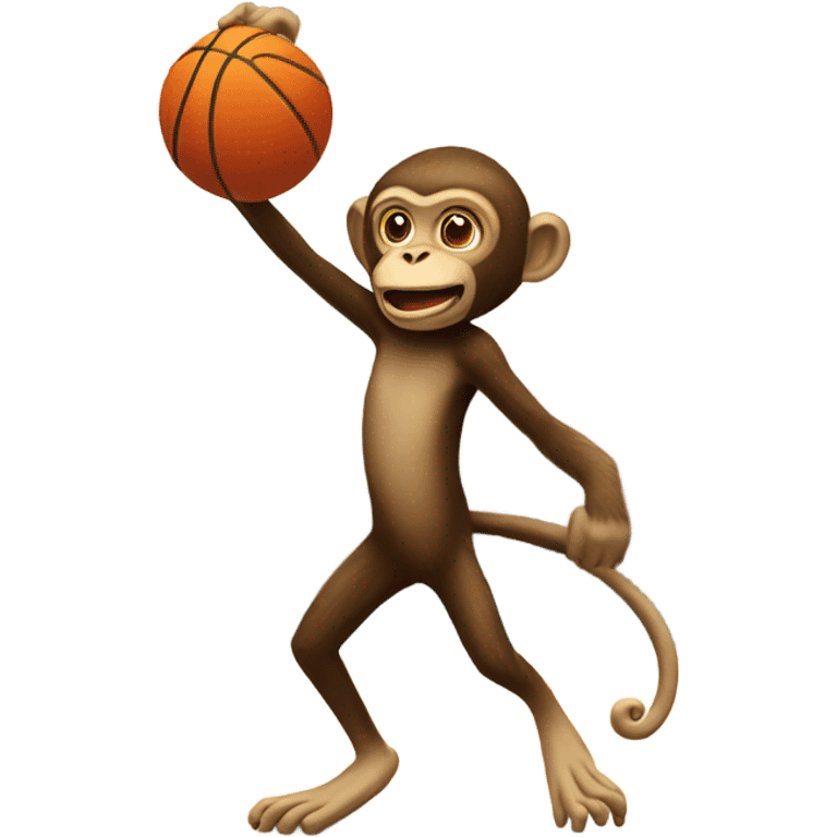 Monkey shooting basketball emoji