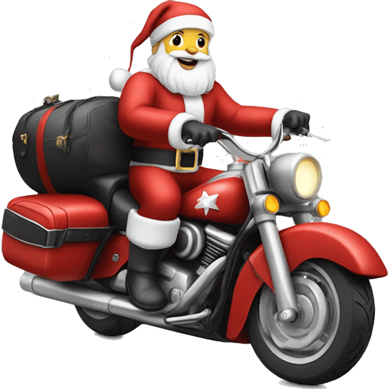 Santa Claus on a motorcycle emoji