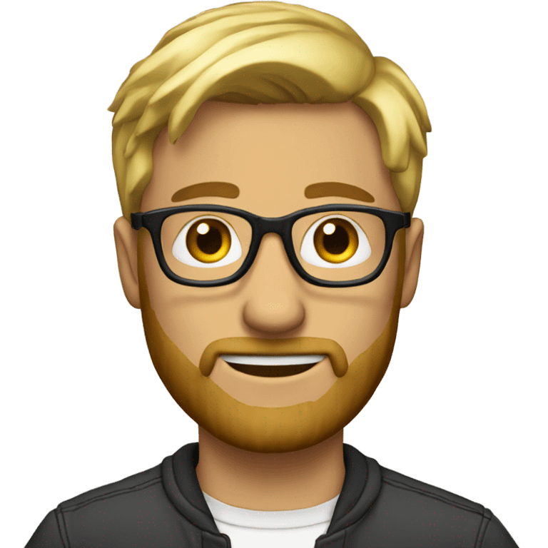 Man-short hair-blond-beard-glasses emoji