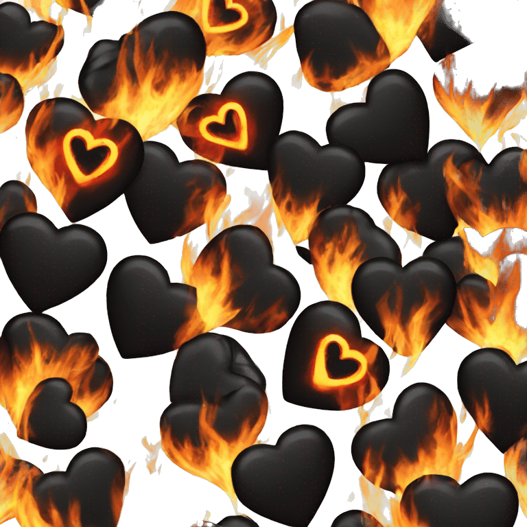 Black heart with fire emoji