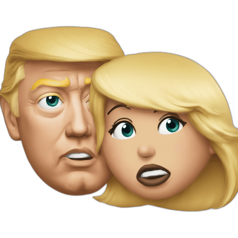 trump kissing trump on lips emoji