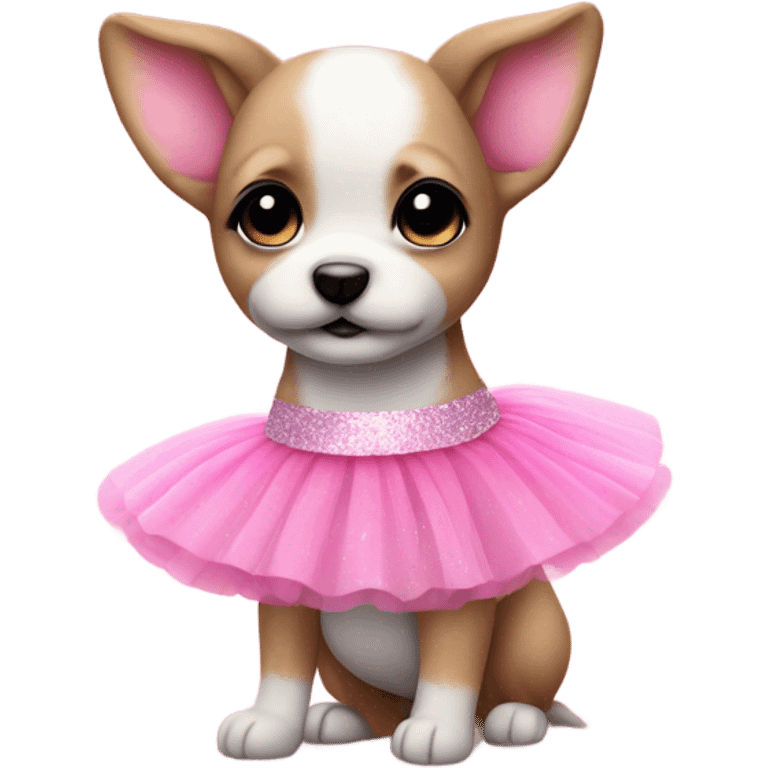 Pink ombre puppy with a tutu and glitter  emoji