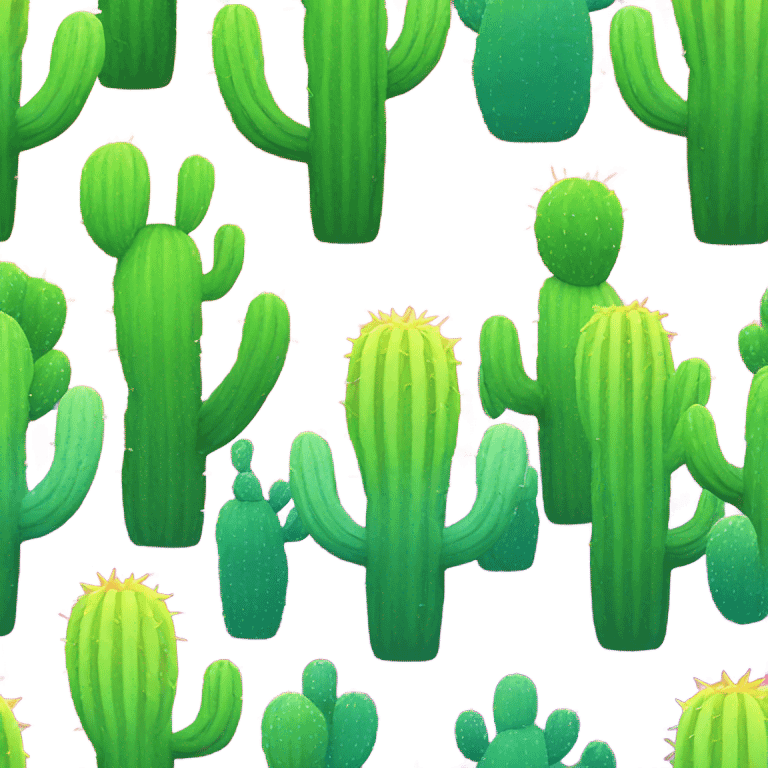 Rainbow cactus emoji