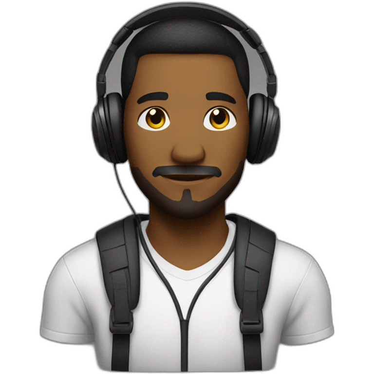 Self-confident man in gaming headphones emoji