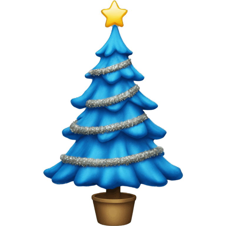 Blue Christmas tree emoji