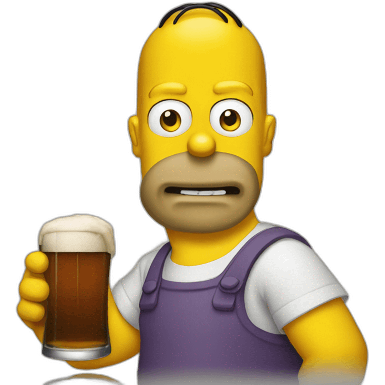 Homer Simson bois une bière emoji