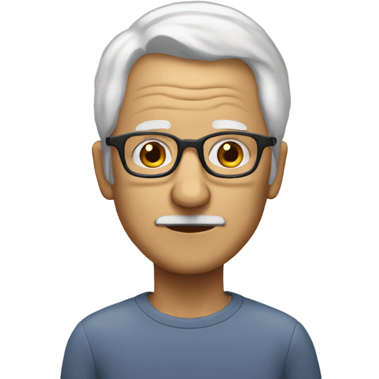 Old man glasses receding white hair emoji